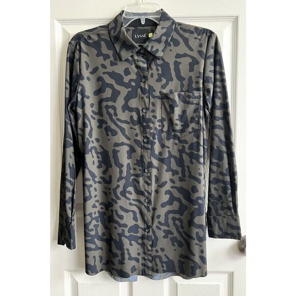 LYSSE Bundle Of 8 Solid Print Button Down Wrinkle Resistant Career Blouses Tops - Picture 9 of 16